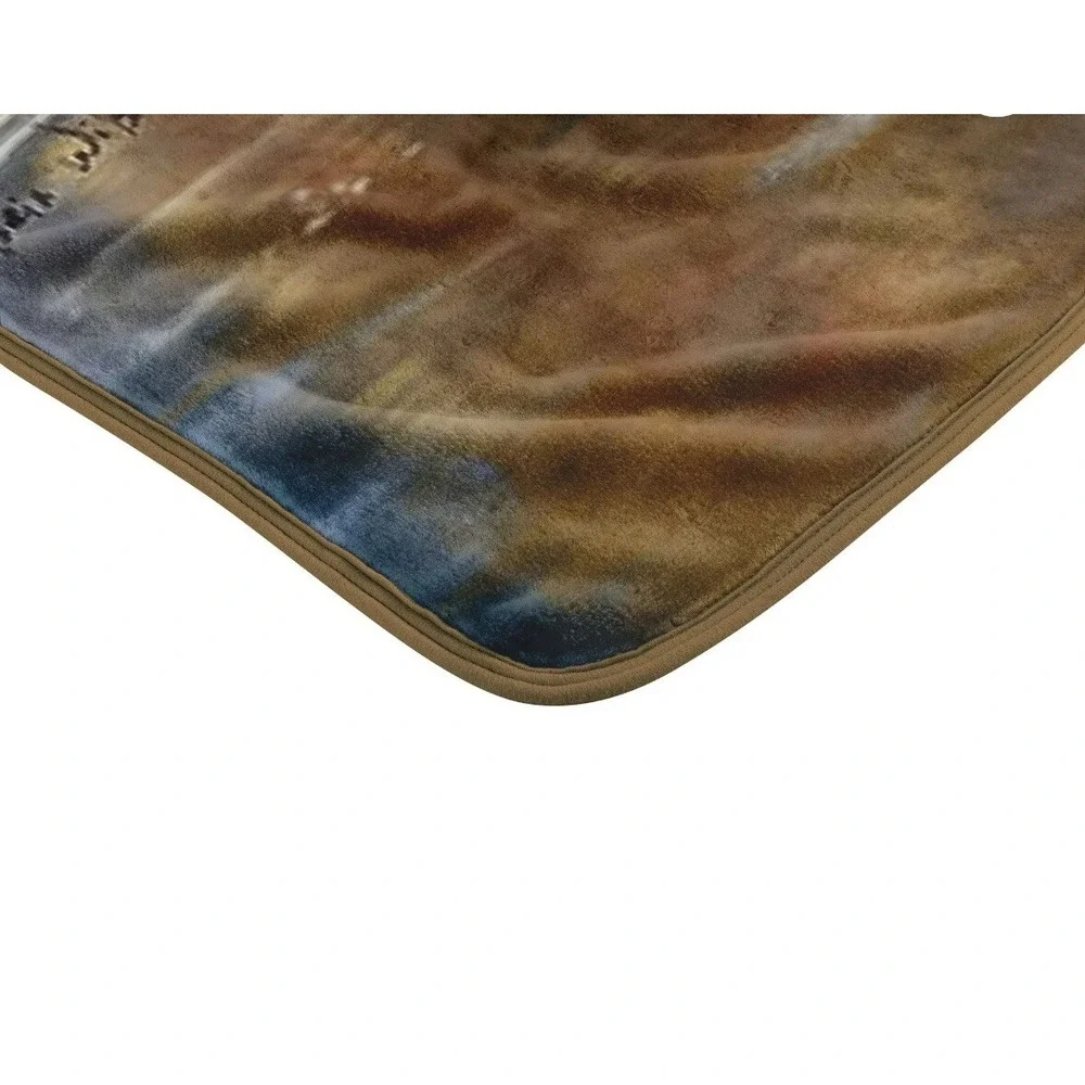 American Heritage Horses on Water Blanket Plush Raschel Throw Rush Hour 50x60 In